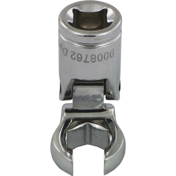 Dynamic Tools 3/8"Dr Metric 12mm Flex Head, Crow Foot Flare Nut Socket, Chrome D008762 - main